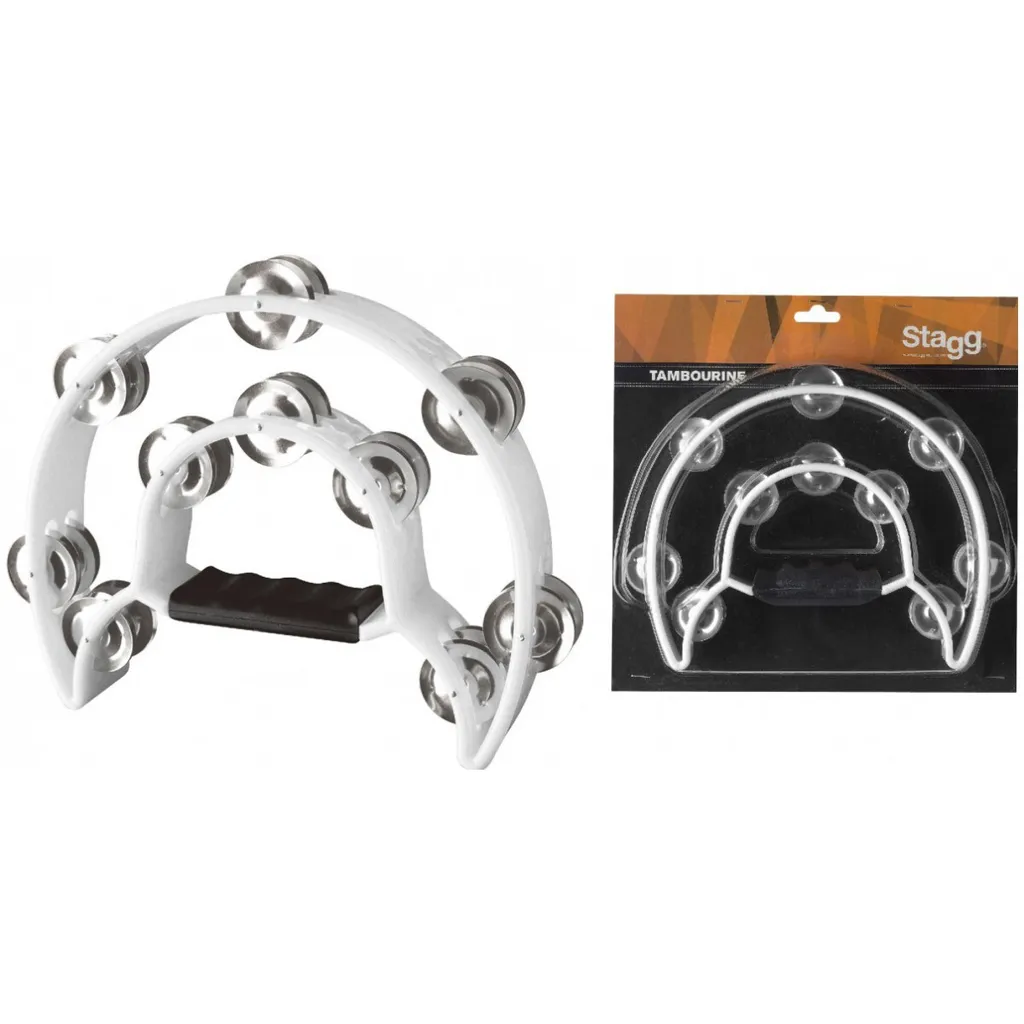 Tambourin Stagg TAB-1 WH Blanc Idéal pour Accompagnement Rythmique