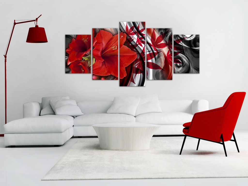 BLUMEN LILIEN ABSTRAKT Acrylglasbild Modern Wandbild Glasbild Bild b-C-0621-k-m