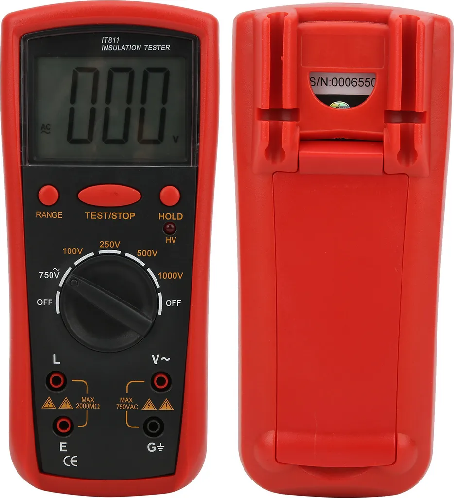 Mégohmmètre IT811 : Testeur de résistance d'isolement avec écran LCD