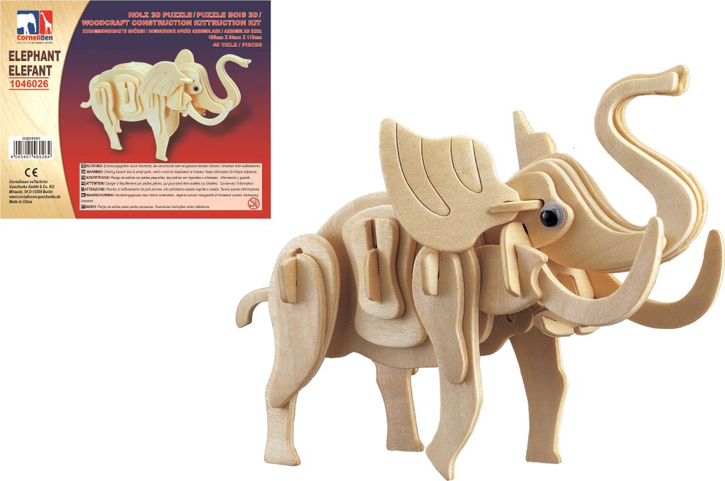 Holz 3D Puzzle - Elefant