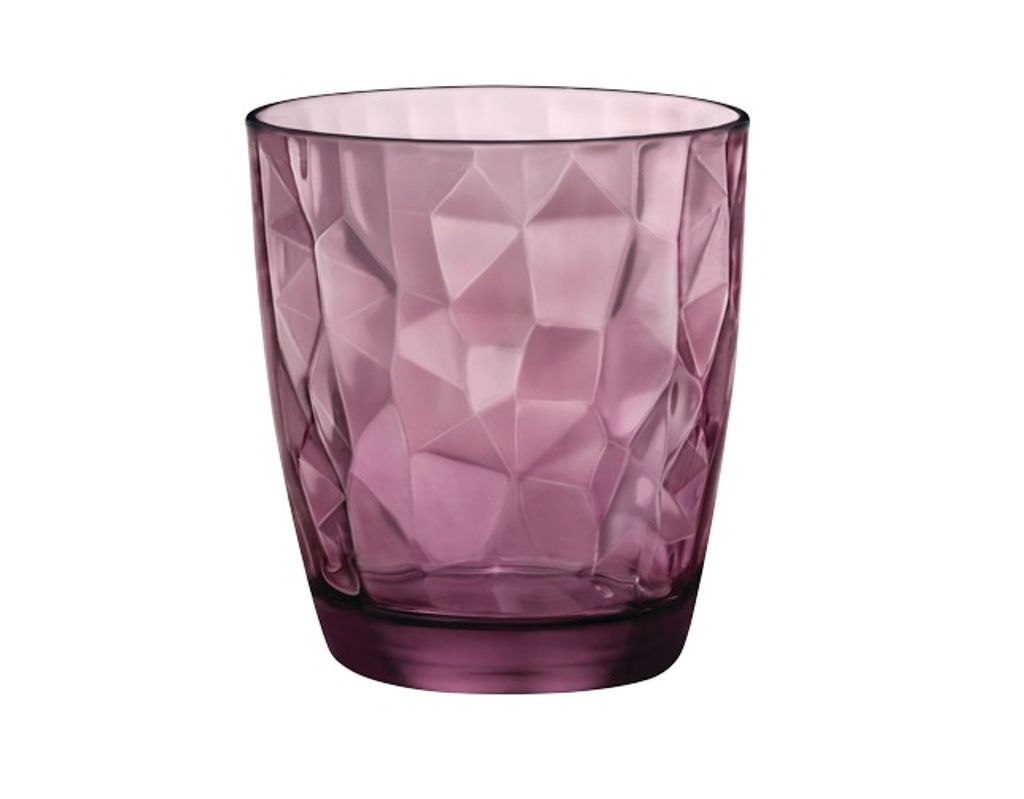Bormioli Rocco Diamond 1-teiliges Gläser-Set (Rock Color, Lila, 305 ml Gläser, spülmaschinenfest, Wasserglas, Cocktail-/Wasserglas)