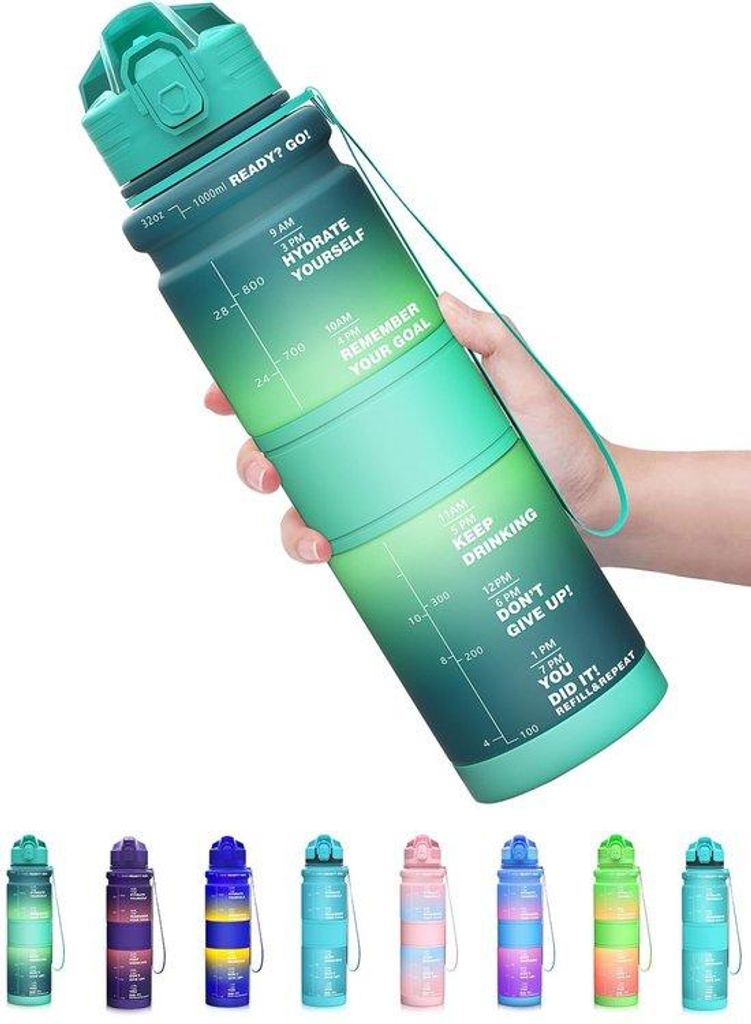 BPA-freie Tritan-Wasserdose 500ml mit Armbanduhr für Jungs und Mädchen, geeignet für Schule und Sport.