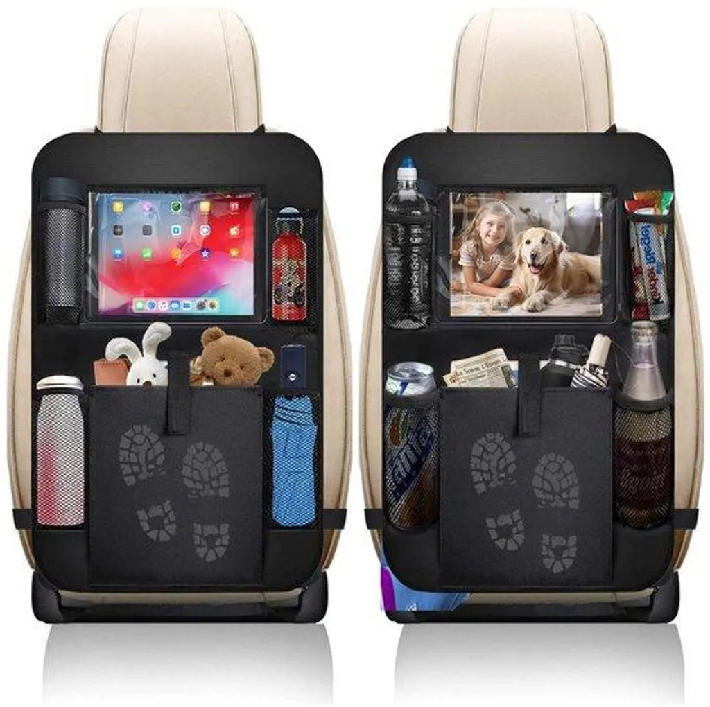 Organiseur de voyage pour enfants en voiture avec rangement et tablette