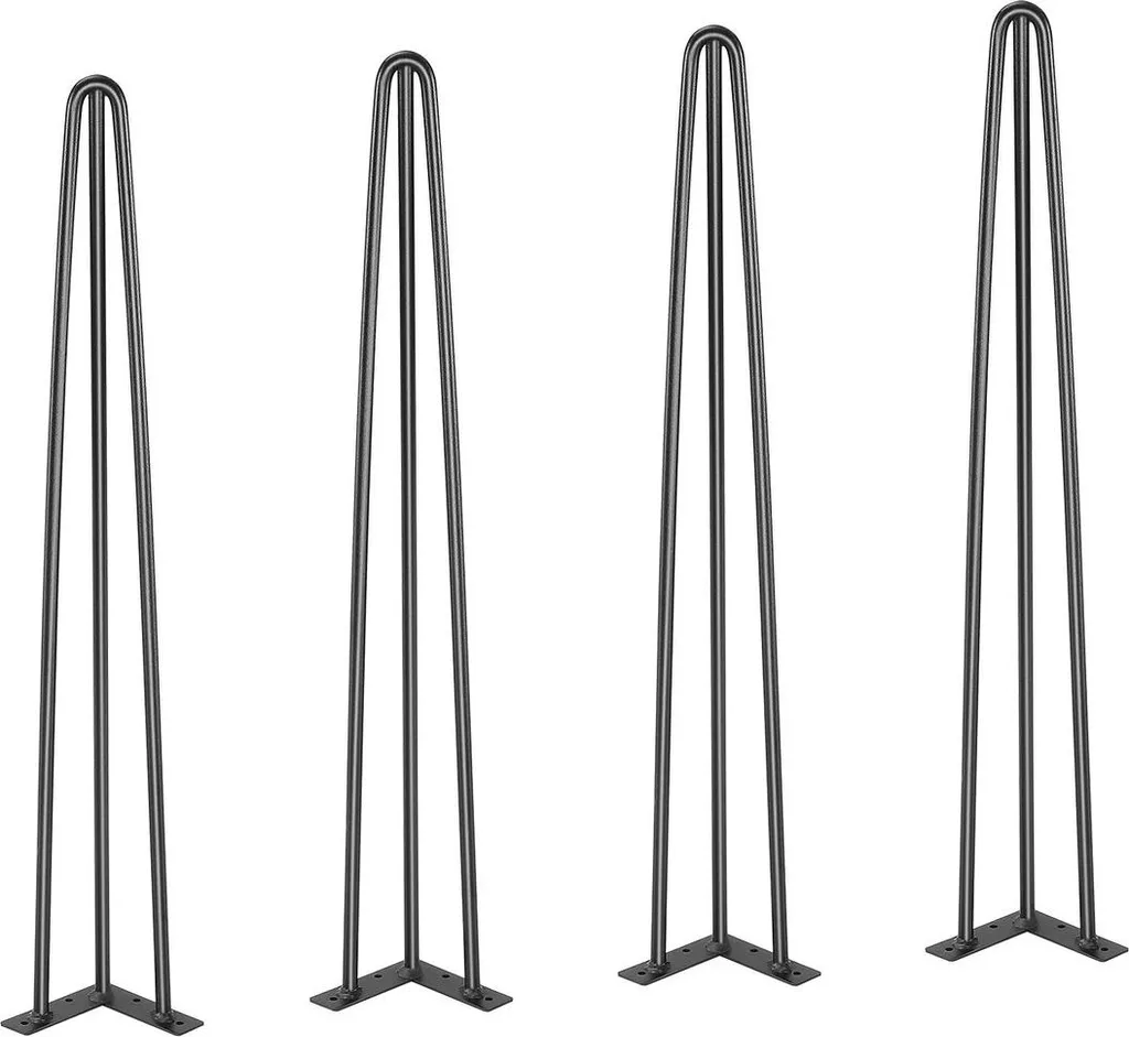 Pieds de bureau Hairpin 70cm en acier massif lot de 4 supports de table