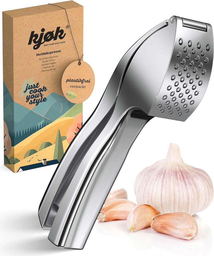Knoblauchpresse - Ergonomisch und vielseitig - 1 Stück - Zinklegering