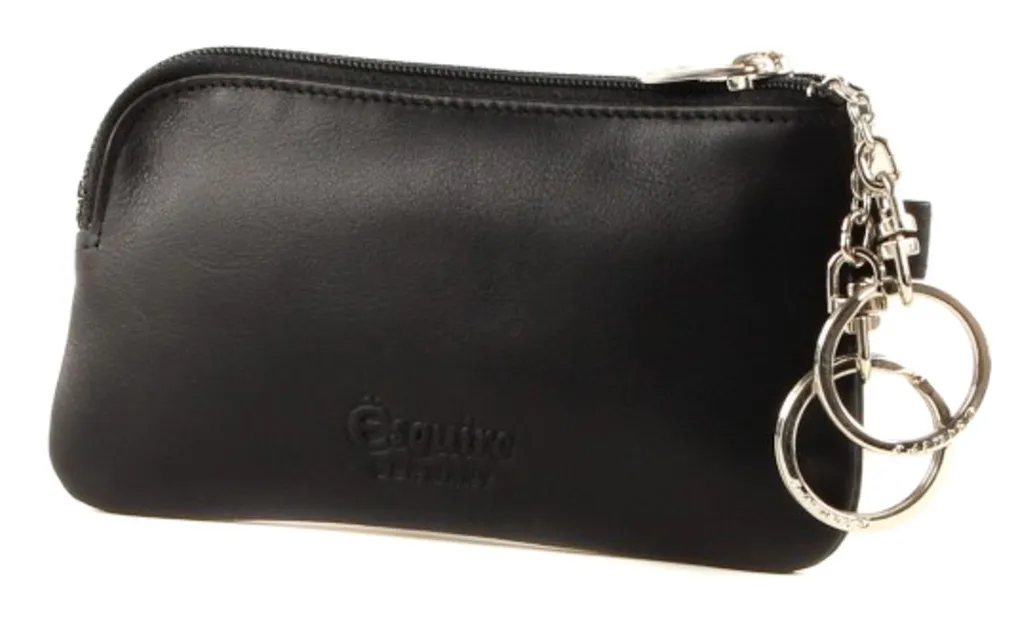 Portachiavi in Pelle Esquire Black - Key Case Nero con Logo
