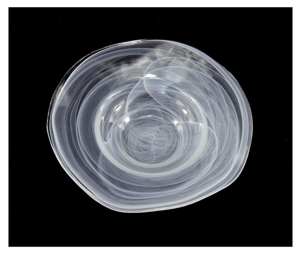 Brunnenschale Flower rund transparent, Glasschale Ø 25 cm für Nebler und Zimmerbrunnen