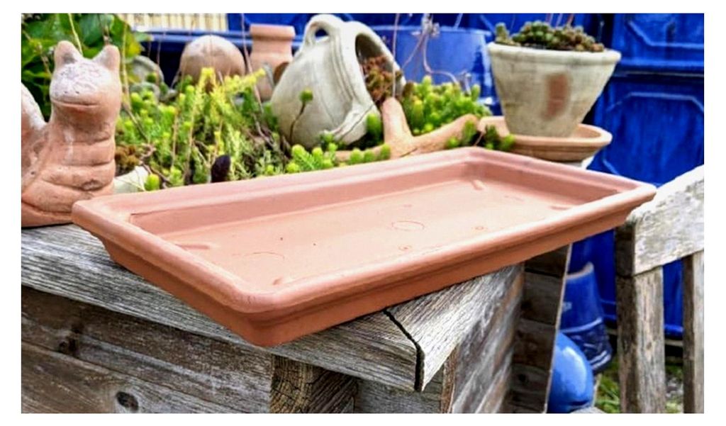 Untersetzer/Teller aus Terrakotta für Blumenkästen mit 52 cm