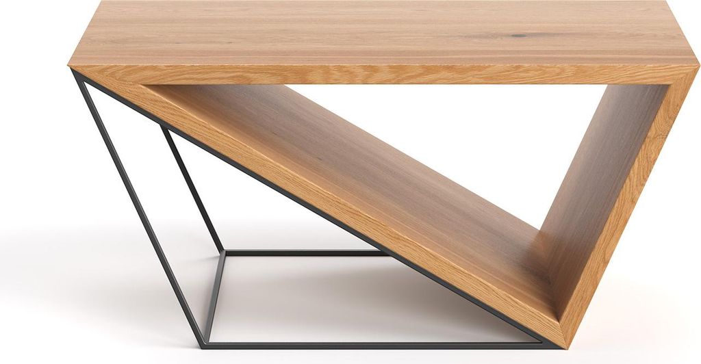 Void-Couchtisch aus massivem Holz 100 cm, Eiche, Modern