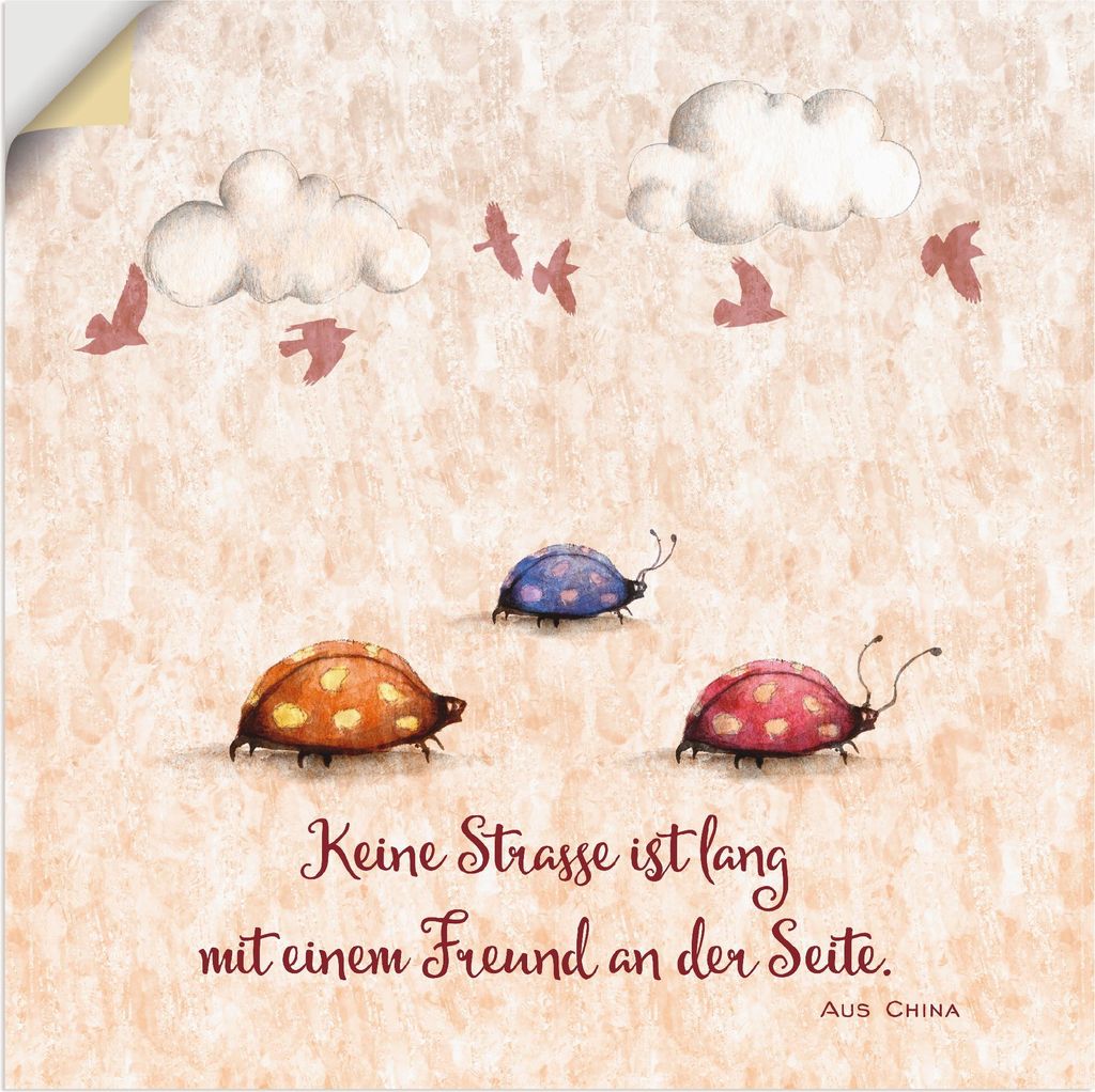 ARTland Wandbild, selbstklebend Lebensweisheit Freunde Größe: 30x30 cm