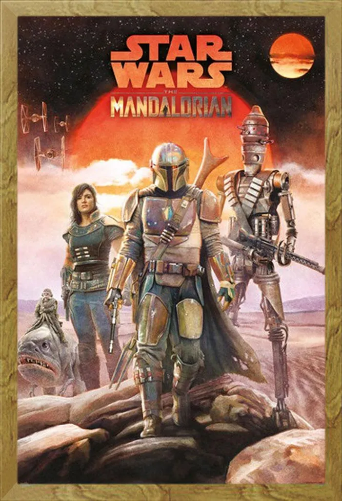 Maxi Poster The Mandalorian Equipaggio con Cornice Professionale Shinsuke