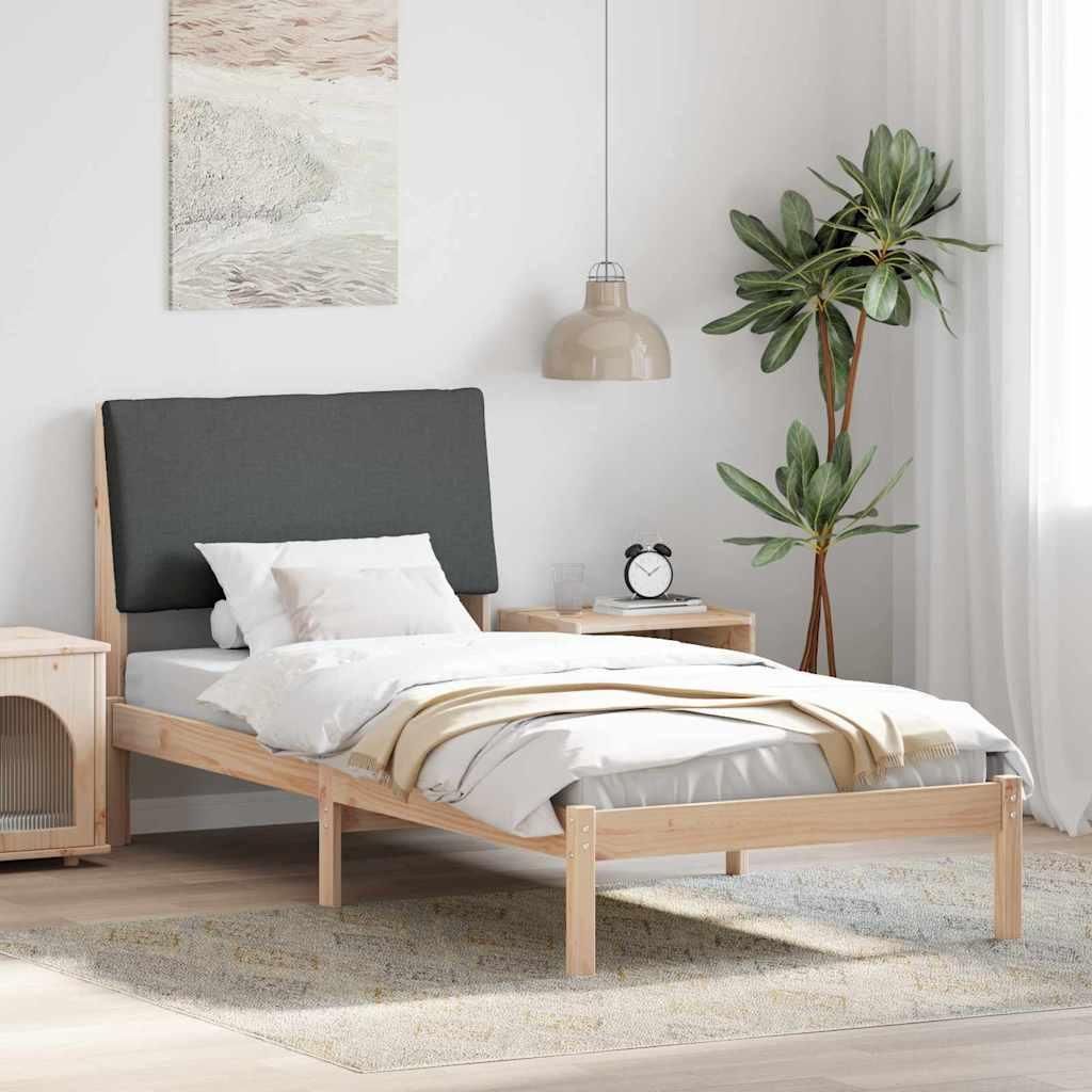 Maison Exclusive - Bettgestell Braun und Dunkelgrau 100 x 200 cm Massivholz Kiefer