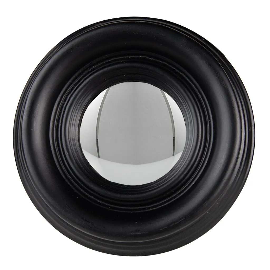 Miroir Mural Compact Ø 21 cm en Bois Noir : Gain de Place et Style Scandinave