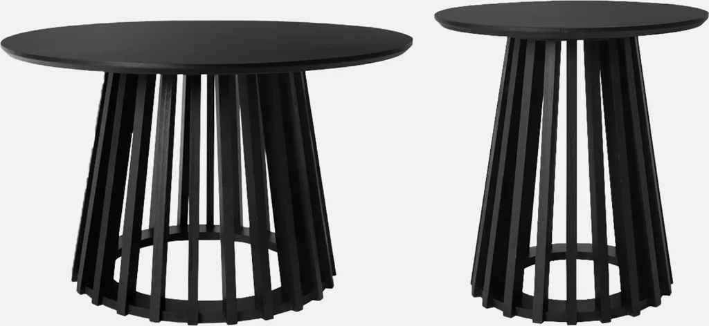 Set Tavolini Rotondi Neri Design Sweeek | Arredo Living Ø60-40