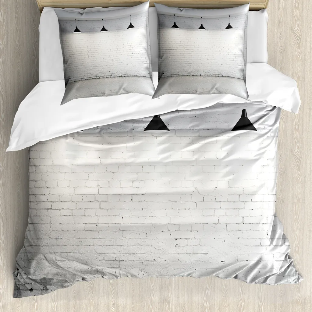 Set Letto Minimalista ABAKUHAUS 200x200 Bianco Nero - Design Astratto