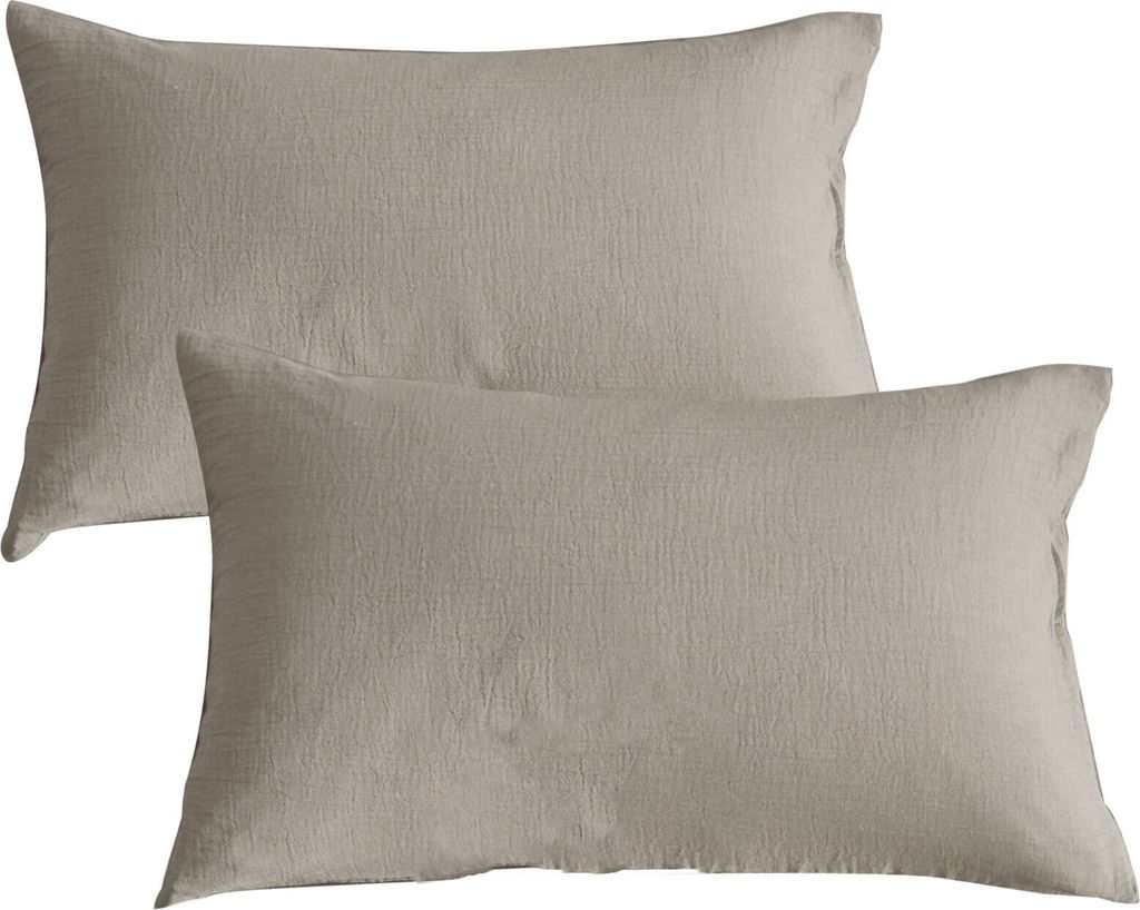 Double Gauze Kissenbezug 40x80 cm aus 100% Baumwolle - Traumhaft weiche 2er