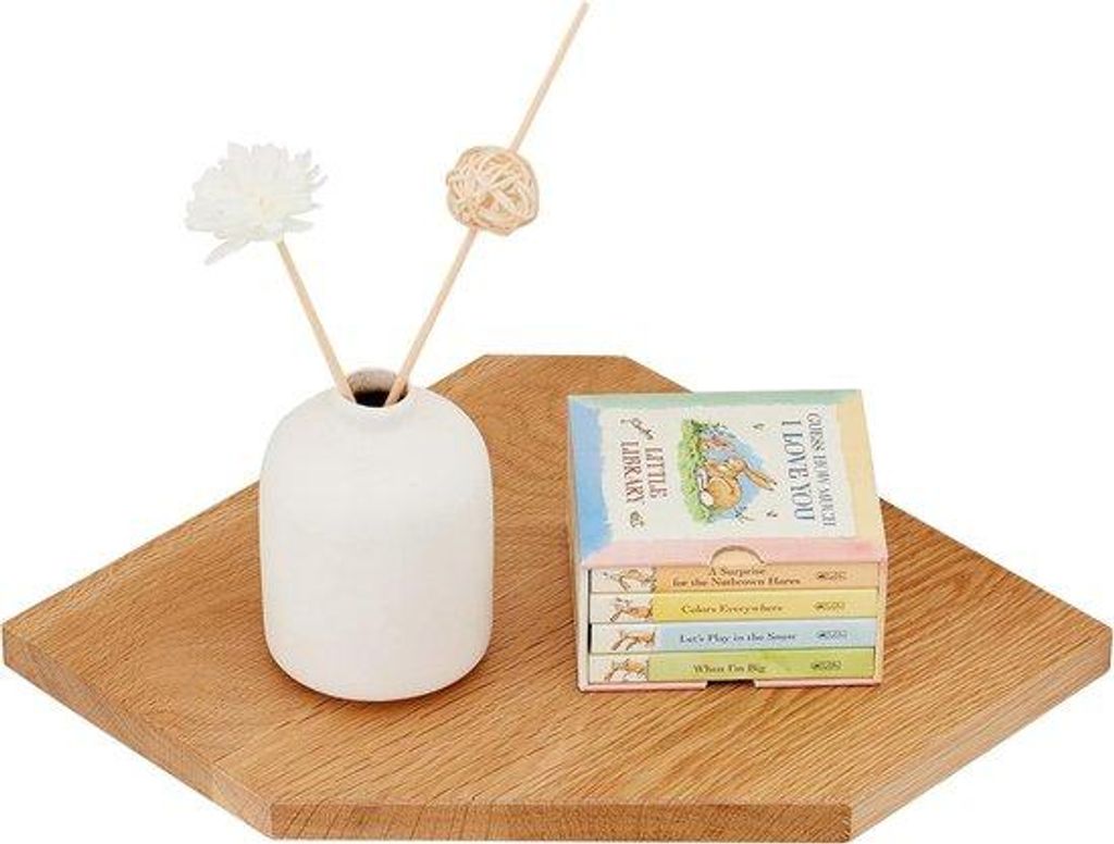 Massive Eichen-Wandplank, 18 cm, kleine zwevende Planken, hoekwandplank für Pflanzen, Wohnzimmer, Schlafzimmer, Küche
