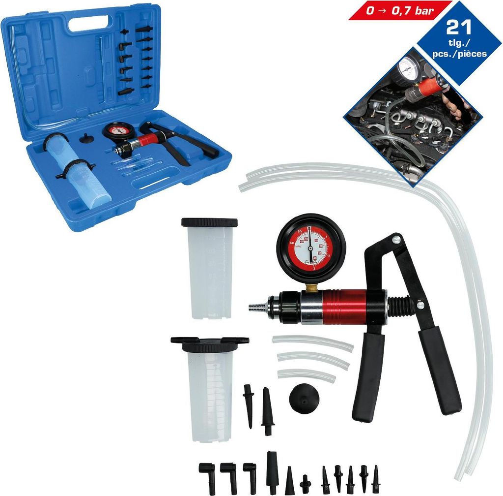 XPOtool Kit Pompe à Vide Et Pression - Purgeur De Freins Manuel Testeur Surpression Et Vide