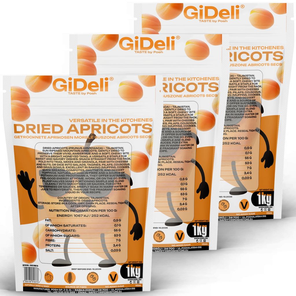 Getrocknete Aprikosen 3kg Ohne Zuckerzusatz Naturbelassen Rohkost Vegan GiDeli