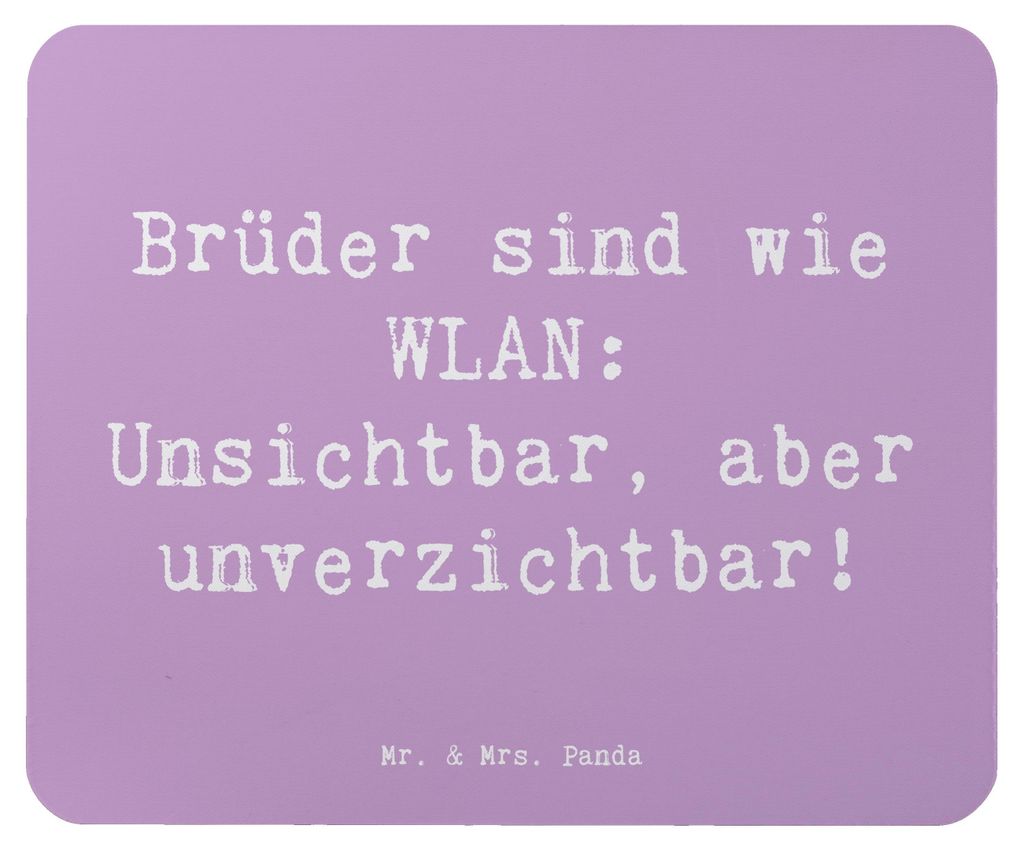 Mr. & Mrs. Panda Mousepad Spruch Bruder WLAN - Lavendeltraum - Geschenk, Brüderlichkeit, laptop, computer, Unterstützung, persönliche Erinnerung...