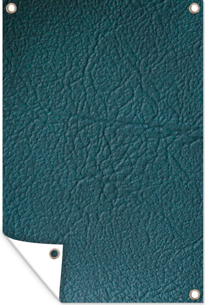 MuchoWow 80x120 cm Outdoor-Poster Gartendeko Sichtschutz Garten Poster für den Garten Leder - Lederoptik - Grün - Blau