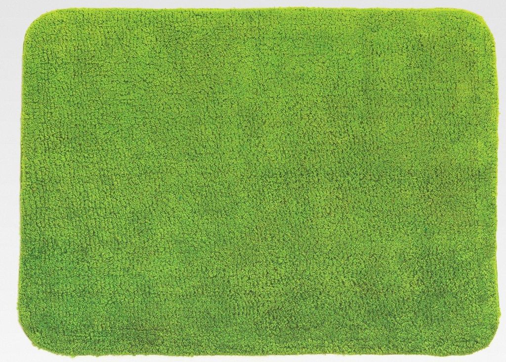 Badteppich Badematte Duschvorleger 100% Baumwolle Hochflor | flauschig | rutschhemmend | geeignet für Fußbodenheizung | 50x70 cm | Grün