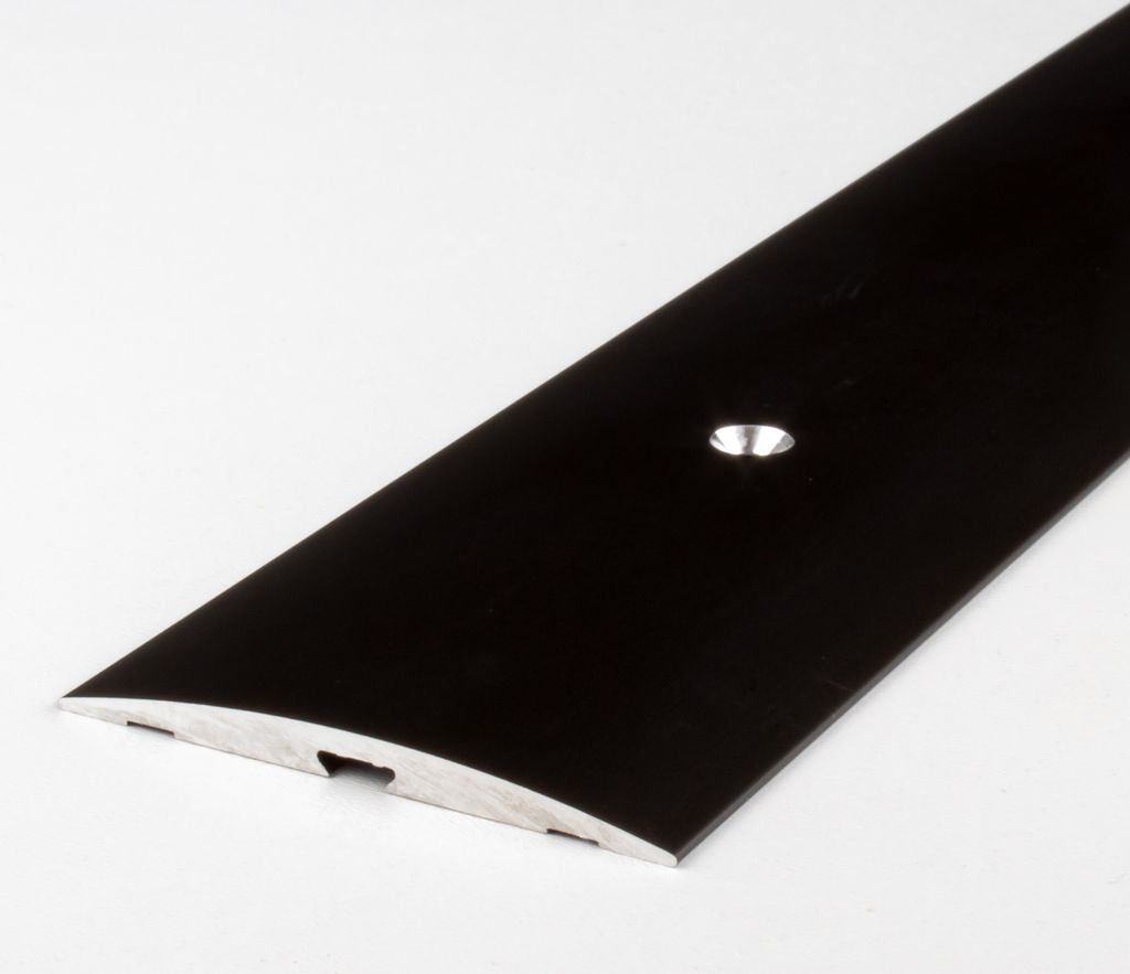 PROVISTON | Übergangsprofil | Aluminium eloxiert | Bronze Dunkel | Breite 50 mm | Höhe 4 mm | Länge 2700 mm | Seitlich Gebohrt | Übergangsschie...