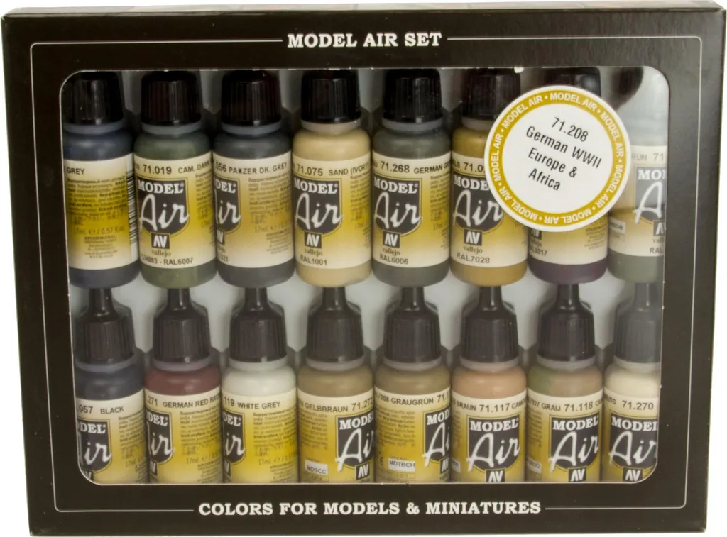 Kit Peinture Maquette WWII Vallejo 71208 pour Blindés Europe Afrique