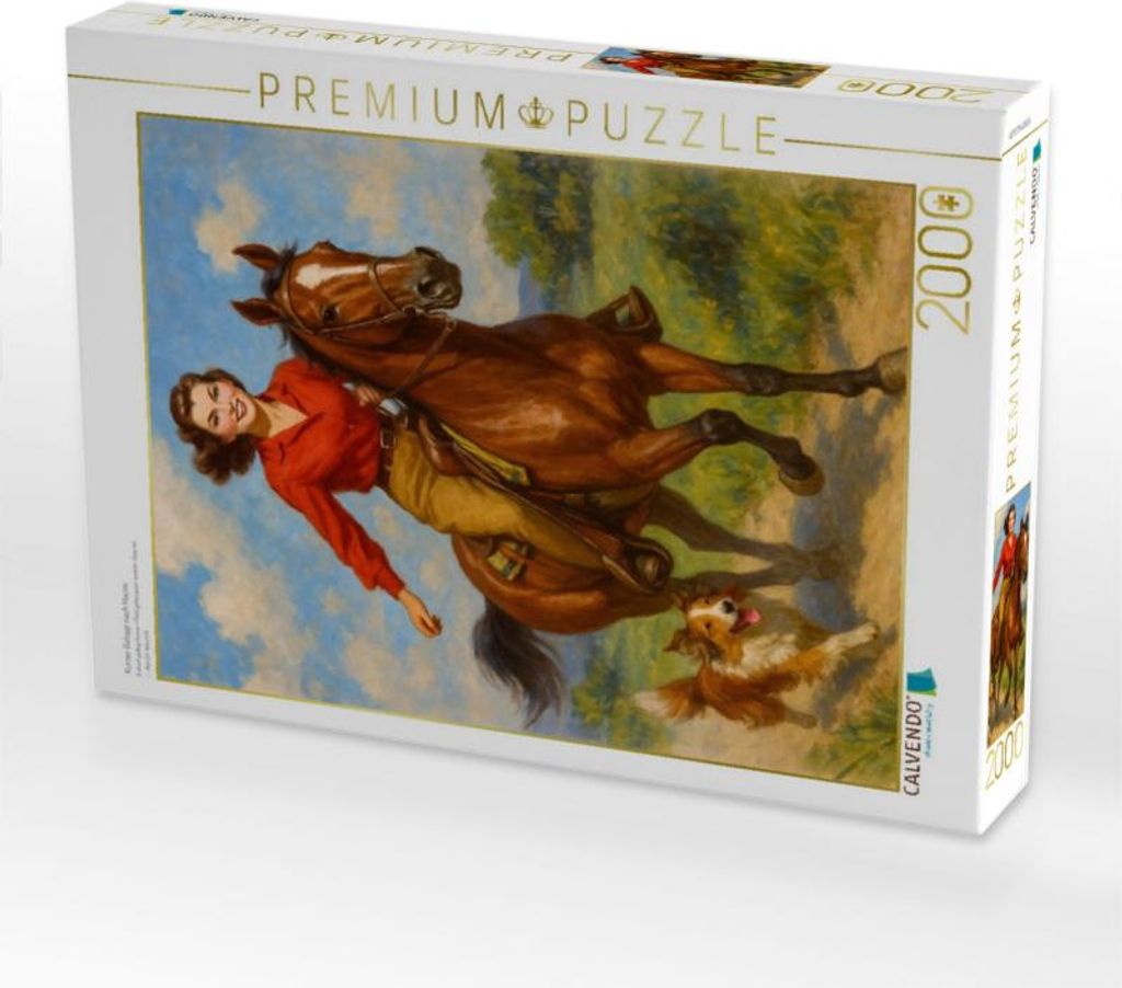 CALVENDO Puzzle Kurzer Galopp nach Hause | 2000 Teile Lege-Größe 90x67cm Foto-Puzzle für glückliche Stunden