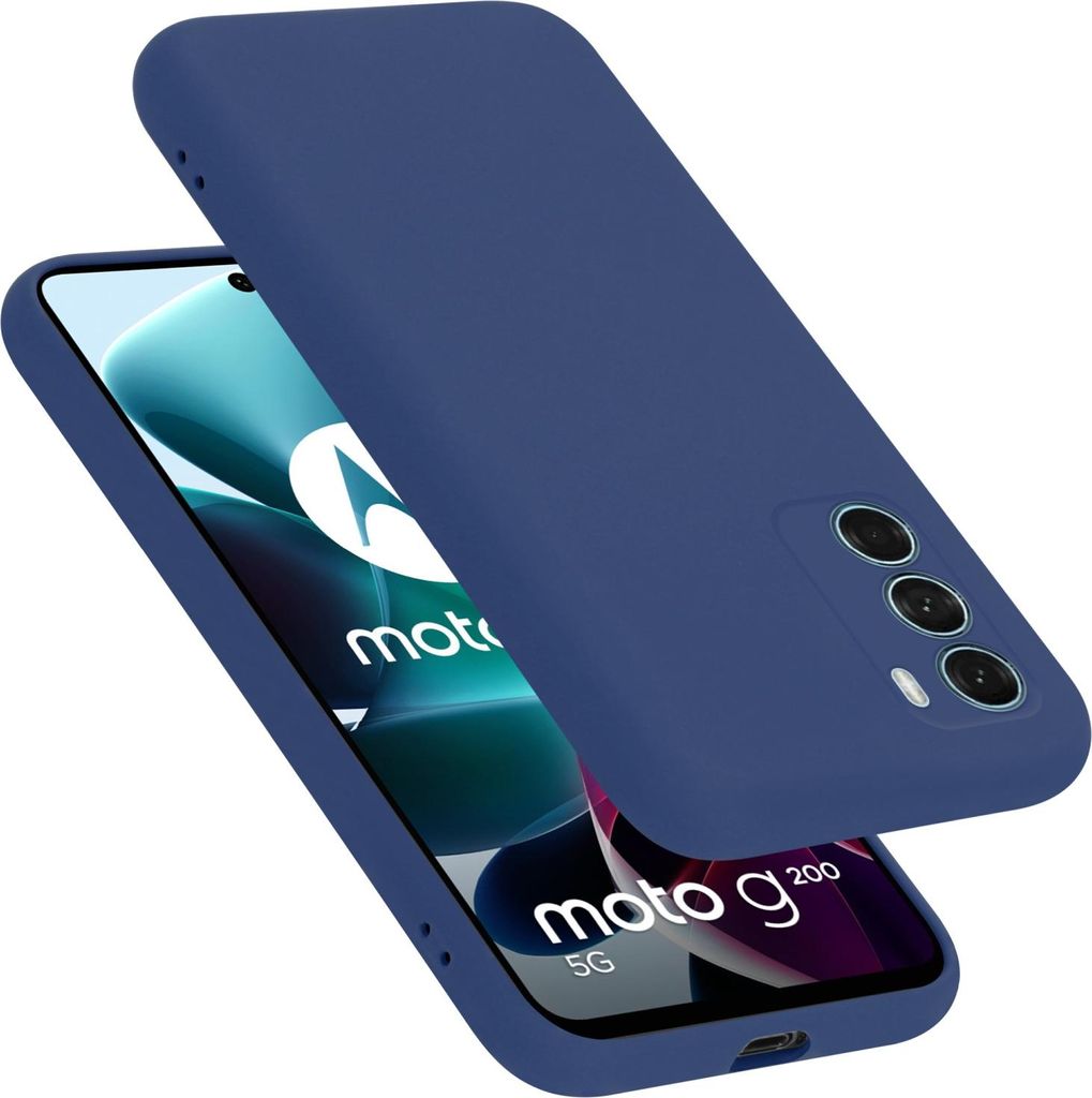 Cadorabo Schutzhülle für Motorola MOTO G200 5G Hülle in Blau Handyhülle Case Cover TPU Etui