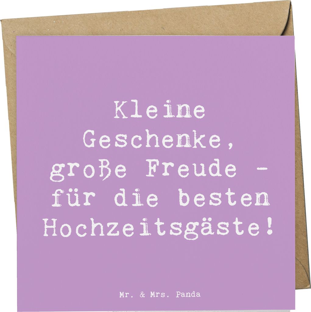 Mr. & Mrs. Panda Grußkarte Spruch Gastgeschenke Freude - Lavendeltraum - Geschenk, Klappkarte, faltkarte, doppelkarte, liebevoll handgefertigte Ge...
