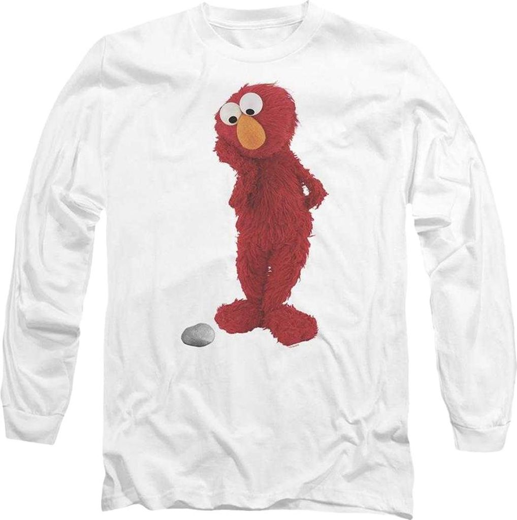 Sesame Street - "Existential" T-Shirt für Herren/Damen Uni, Langärmlig TV21271 (L) (Weiß)
