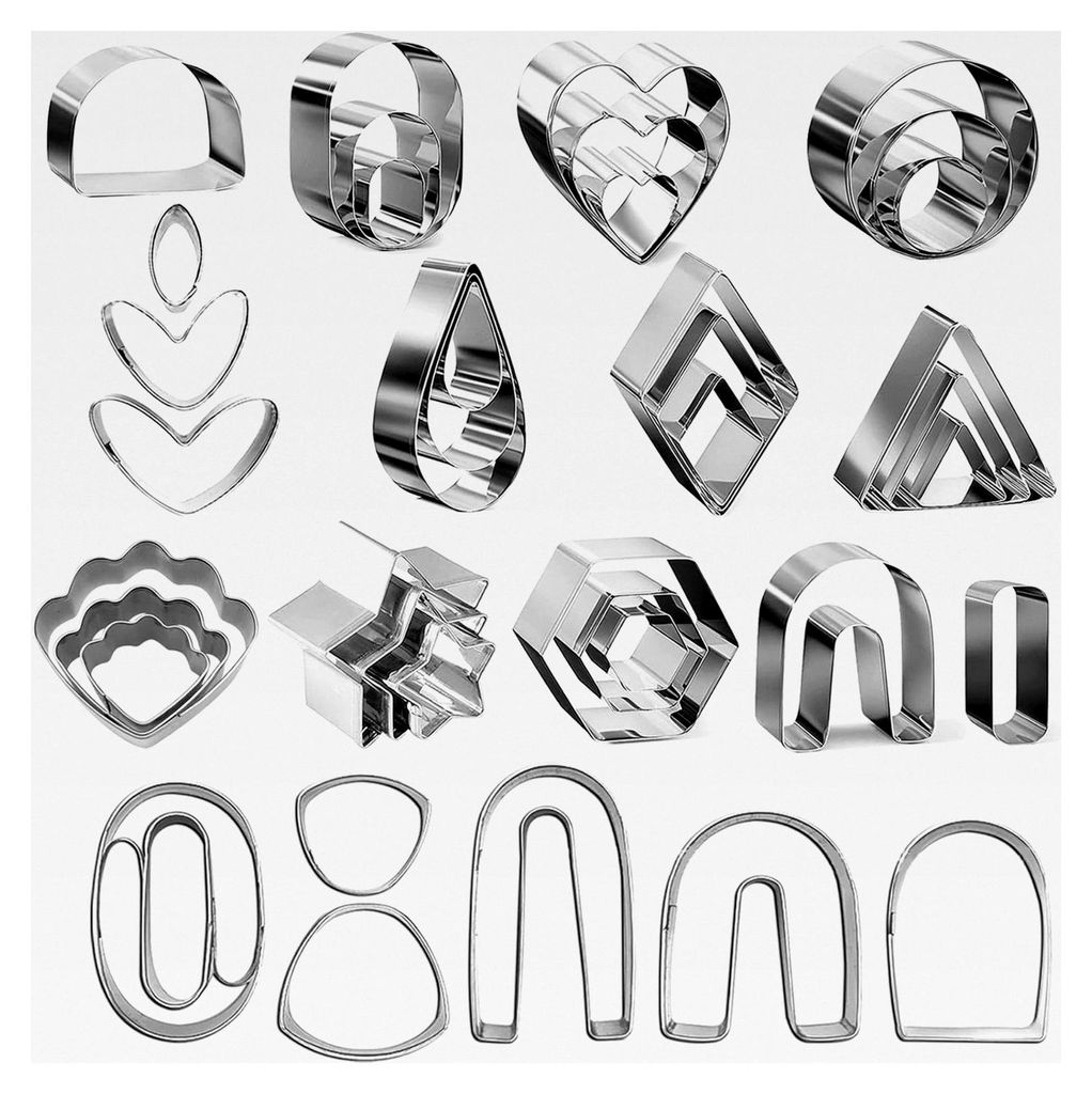 Mini Ausstecher für Polymer Clay 39 Stück Edelstahl Set für Schmuckherstellung und Tortendekoration
