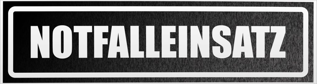 Kiwistar Notfalleinsatz invertiert Magnetschild Schild magnetisch - 60cm Schwarz - reflektierend - Magnetfolie für Auto PKW Kfz