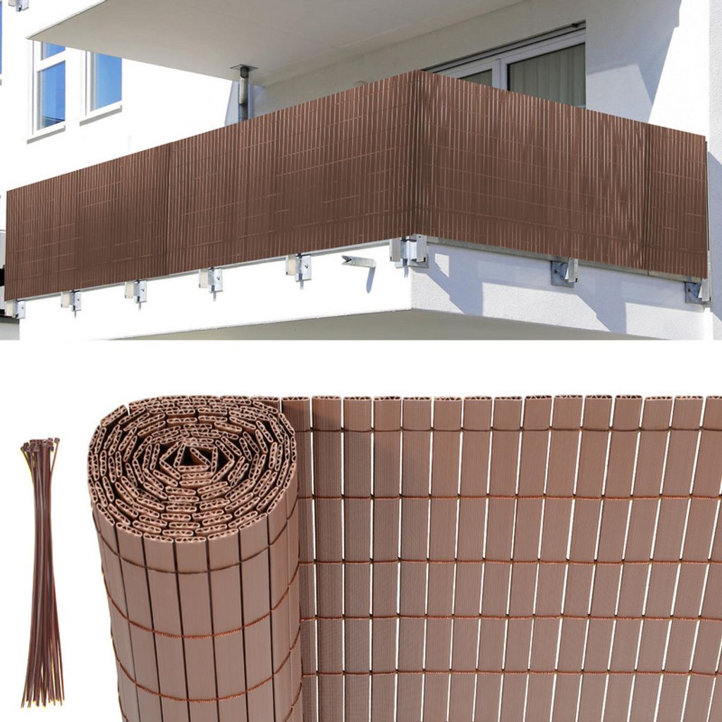 PVC Sichtschutzmatte UV-Schutz Sichtschutzzaun Balkon Terrasse Windschutz Sichtschutz Outdoor Balkonverkleidung Wetterfest für Balkon Garten Marki...