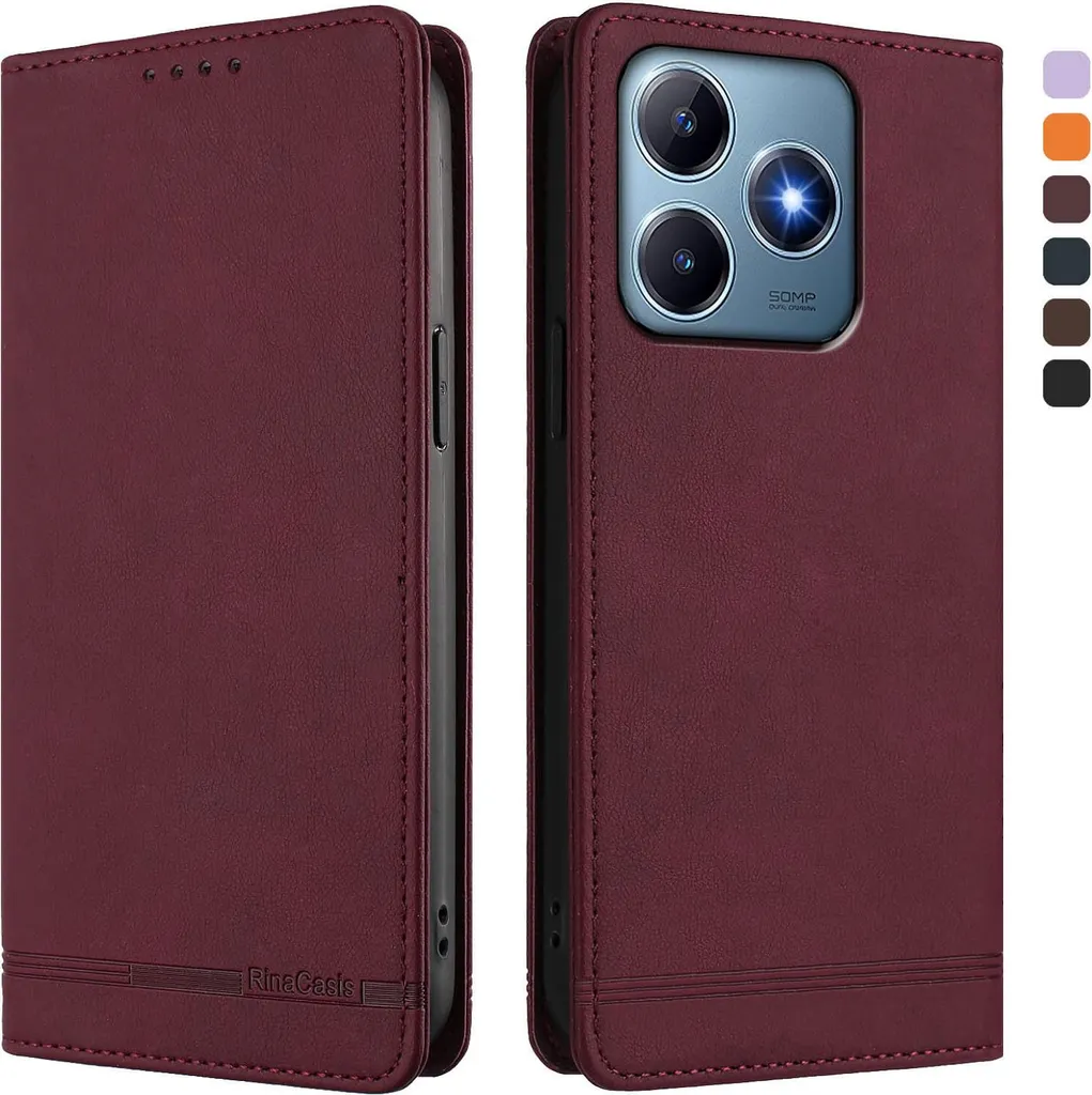 Custodia Rosso per Realme C63 4G: Protezione Integrale e Porta Carte