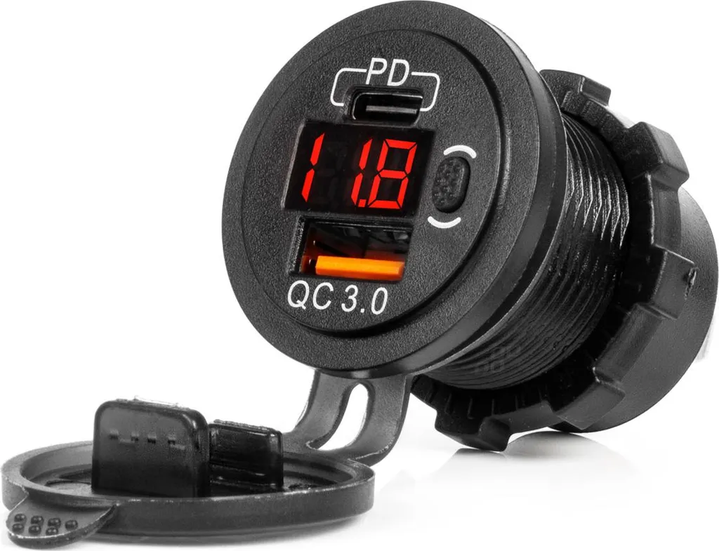 Presa USB Impermeabile Da 12 V Per Moto, Tipo C E Caricabatterie USB Con Interruttore Onoff E Voltmetro A Led Presa Usb C A Ricarica Rapida Sae Usb 30 Per Camper Da 12 V A 24 V Tipo C Usb A 90092388