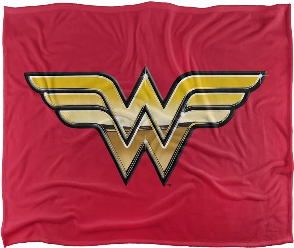 Couverture Plaid Wonder Woman Coloré Logo Métal en Taille Unique Douce