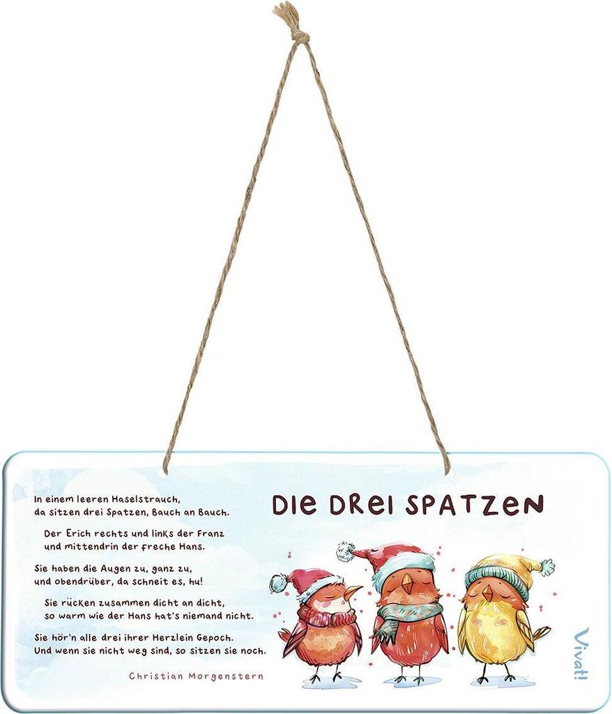 Deko-Schild »Die drei Spatzen« aus Metall