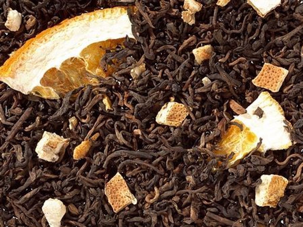 1 kg Schwarzteemischung Pu-Erh Limette aromatisiert