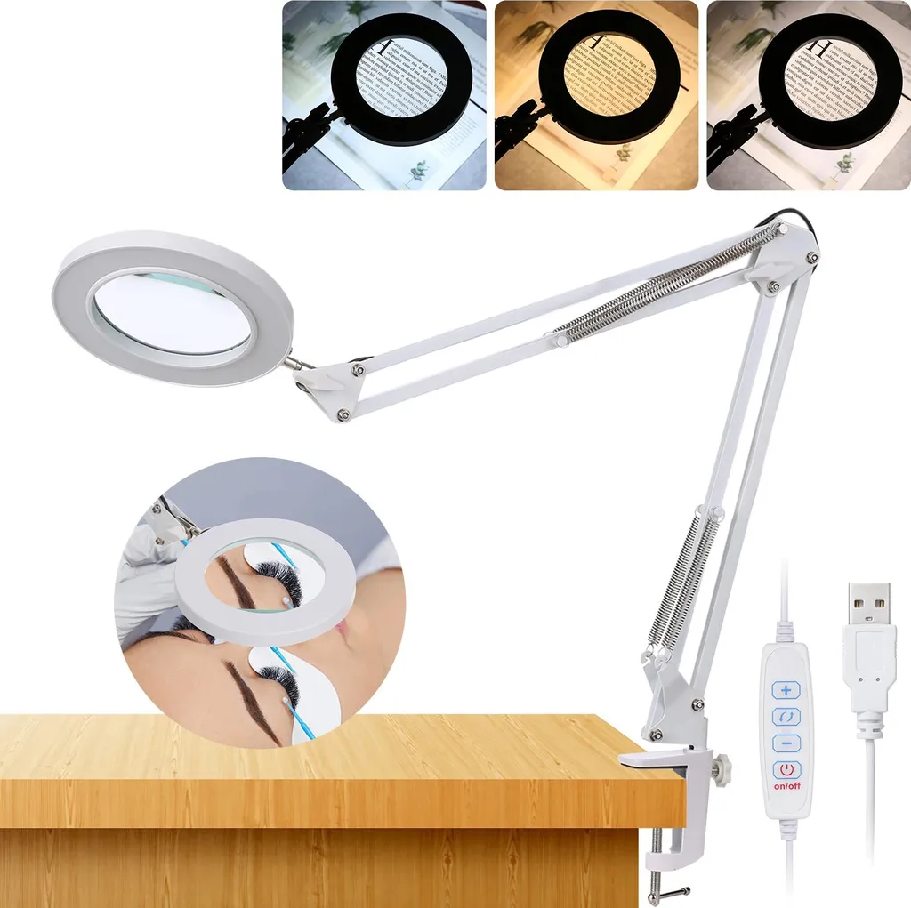Lampe de bureau cosmétique LED USB 12W - Éclairage blanc variable - 13