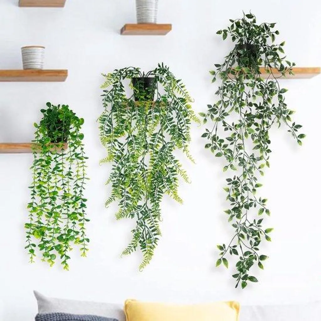 Plantes artificielles tombantes eucalyptus sans entretien lot de 2