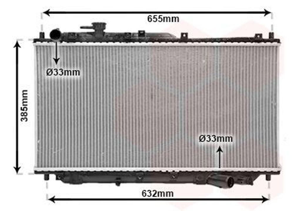 VAN WEZEL 83002016 Kühler Wasserkühler Motorkühler für KIA SHUMA II (FB) SEPHIA (FA) SEPHIA Stufenheck (FA) SHUMA (FB) SHUMA II Stufenheck (FB)