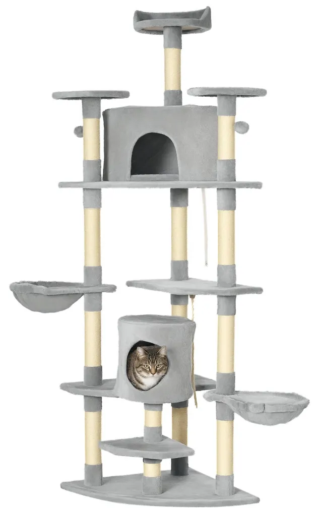 Arbre à grimper pour chat multi-équipements avec 2 niches de repos