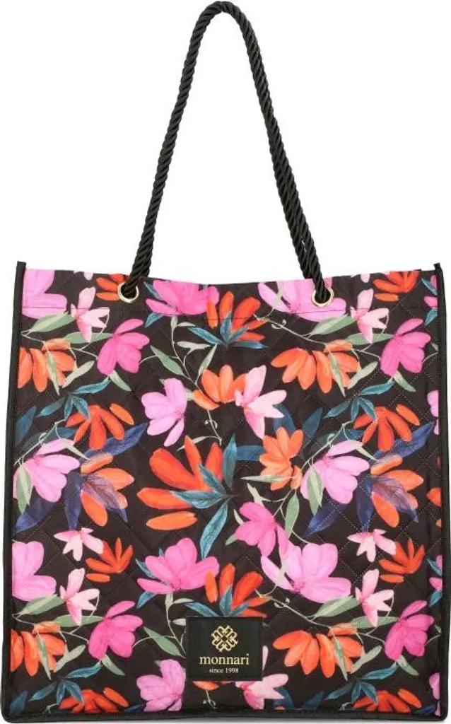 Grand sac à main floral noir format A4 spacieux pour femme active