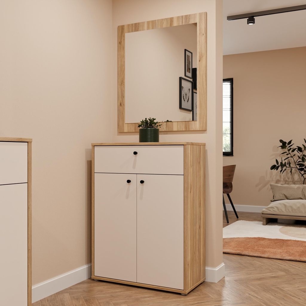 Garderoben-Set >KENDRAY< (2er-Set) in Eiche Nachbildung / Sand - 73,7x200x34,9 (BxHxT)
