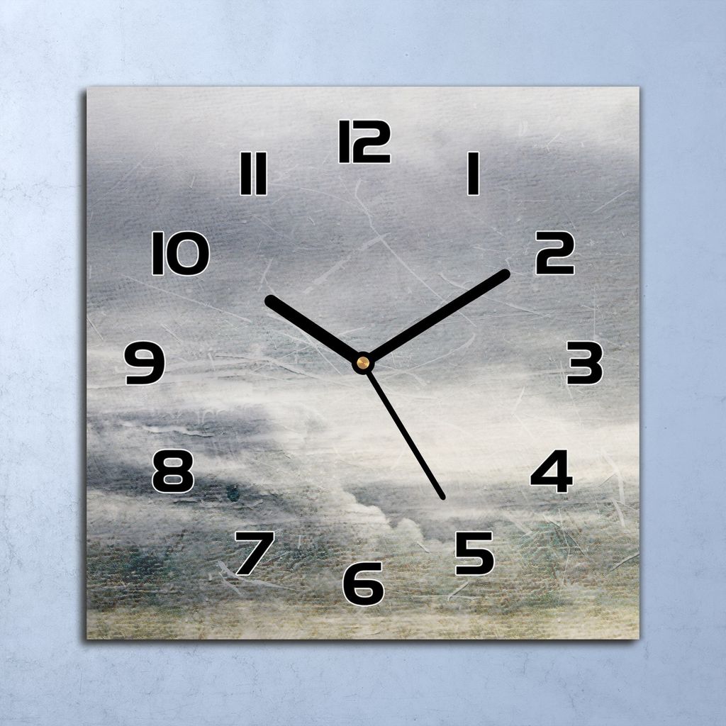 Wanduhr Echt-Glas-Küchenuhr Himmel Kunst Malerei Quarz 30x30 Deko Bilder