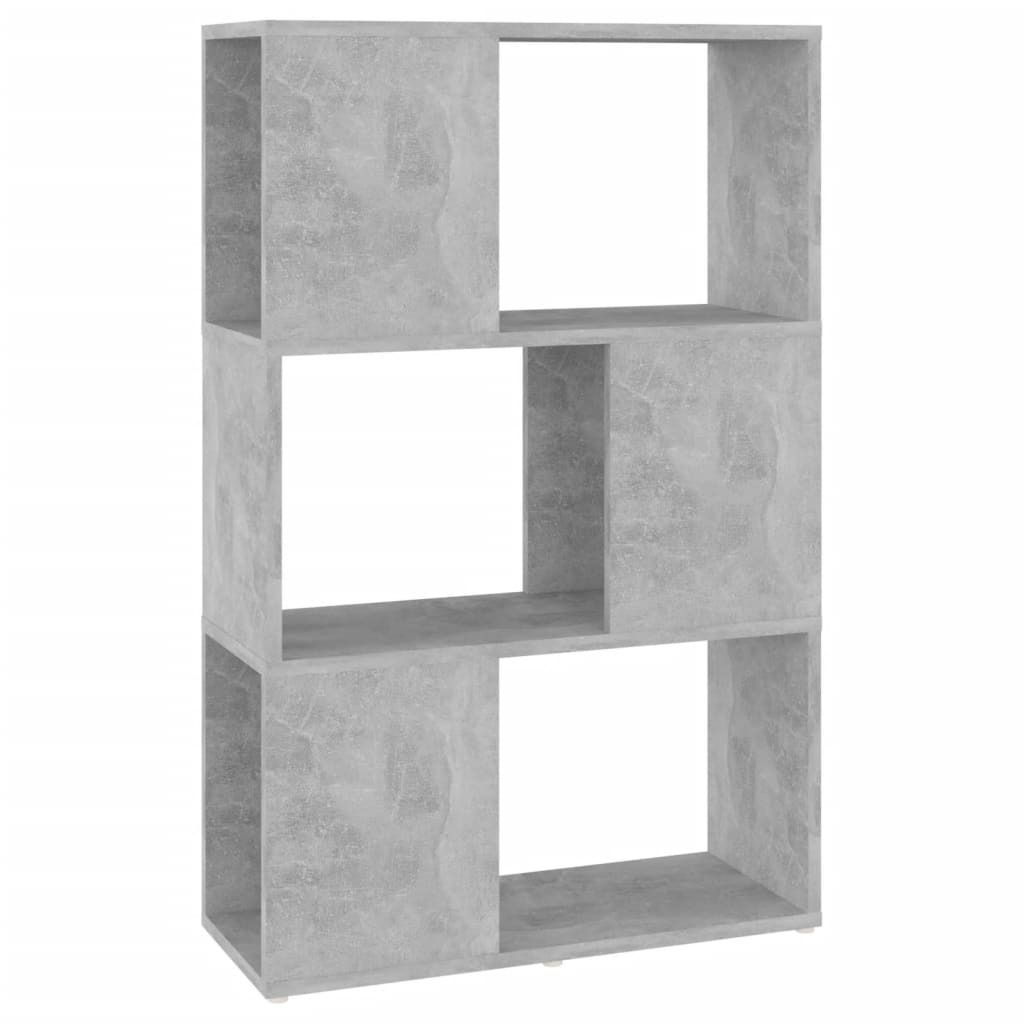 vidaXL Bücherregal Raumteiler Betongrau 60x24x94 cm Holzwerkstoff