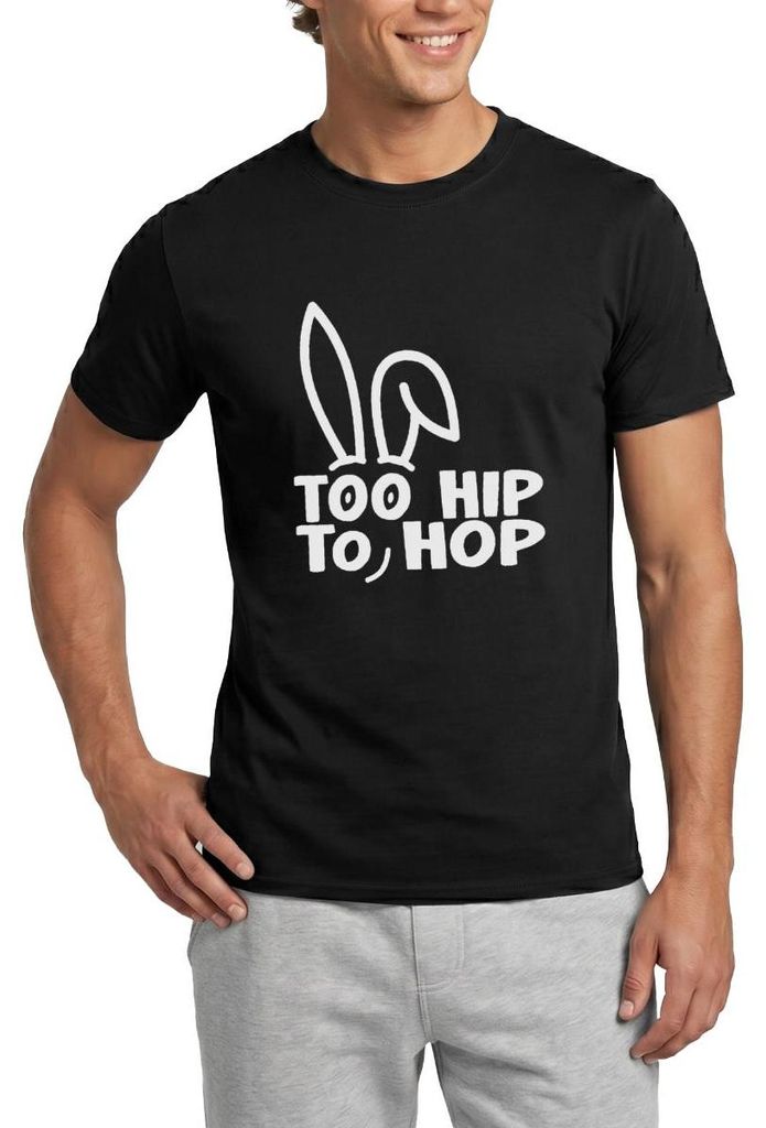 Spreadshirt Too Hip To Hop Osterhase Wortspiel Ostern Männer T-Shirt, XL, Schwarz