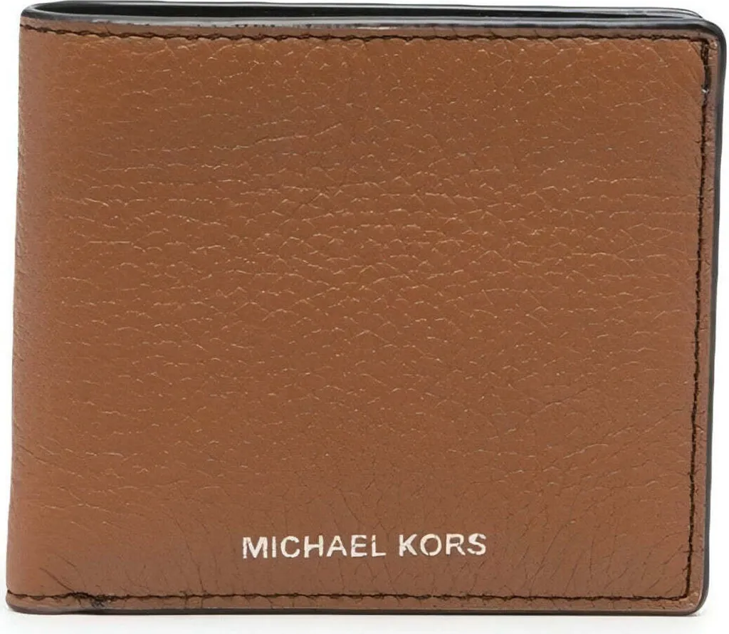 Porte-monnaie Michael Kors fin en cuir marron anti-encombrement homme